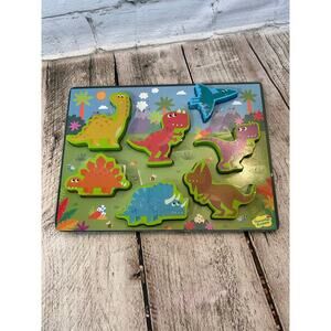 PEACEABLE KINGDOM Kids “My First Wooden Puzzle” Dinosaurs